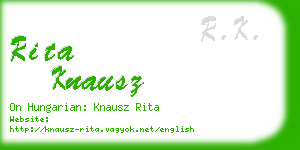 rita knausz business card